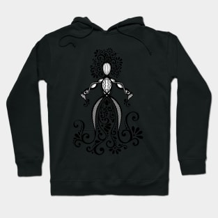 Monochrome Silhouette Goddess of Nature with Ornament Hoodie